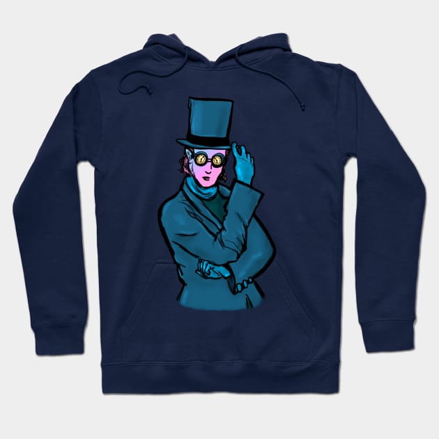 Time Traveler in Top Hat Hoodie by Storyfeather